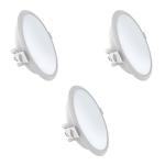 Fybros Cool White Cube Sleek Panel Ambient Round False Ceiling Led Lights For Home - 15 Watts, 3 Pc