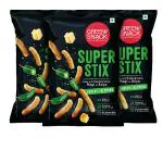 The Green Snack Co. Roasted Super Stix Cheesy Jalapeno High Protein Multigrain Puff Snack 100 G X 3 Packs Pack Of 3