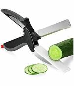 A4Four Clever Cutter- 2 in 1 Food Chopper/Slicer/Dicer Vegetable and Fruit Cutter Kitchen/Scissors Knife Board