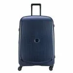 Delsey Belmont Plus 76 Cm Polypropylene 4 Double Wheel Blue Expandable Hard Suitcase