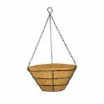 GARDEN KING 10 INCH Coir Hanging Basket with Chain, Flat Base (1 Pc