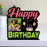 Giftplease Happy Birthday Personalized Photo Tabletop Gift | Customized Desktop Plaque for Birthday Gift (6 x 6 Inches)