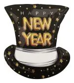 My Party Suppliers Happy New Year Hat 2023 Theme Foil Balloon (pack of 2)