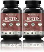 Naturewell Biotin Maximum Strength For Hair Skin And Nails-10000 Mcg Ultra, 60 Capsules Each (Pack Of 2)