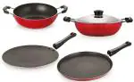 Nirlon 4 pcs of Non-stick Chemical Free Kitchen Cookware Essential Set
