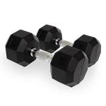 Body Maxx Rubber Hex Dumbbells 7.5 Kg Pair, Dumbbell Set 7.5Kg, Coated With Grip Home Gym Fitness (Set Of 2)