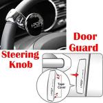 Riderscart Universal I-Pop Car Steering Knob Door Guard with I-POP Car Door Guard with 3M Sticker (white)