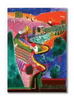 Tamatina Multicolor Modern Art Colourful Town Abstract Unframed Art Canvas Painting - 13X10 Inch