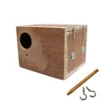 Taiyo Pluss Discovery Nest Box Wooden Breeding Box For Lovebirds Size L- 8 inch W- 6 inch H- 7 inch