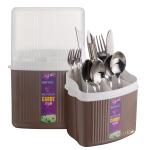 Selvel Cutlery Holder and Stand | Cutlery Kitchen Organizer (Polypropylene; Brown)