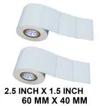 VCR 2.5 x 1.5 Direct Thermal Barcode Label Sticker - 2.5 x 1.5 inches - 60mm x 40mm - 500 Labels Per Roll - Pack of 2 Rolls - White Self Adhesive Sticker for Printing Barcoding Labels 1 inch core