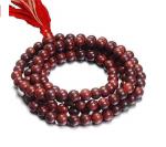 VIBRANCE Natural Red Chandan (Sandwood) Mala with lab Certificate (Red)