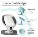 QINPIN Leaf Shaped Soap Holder Easy Clean with Self Draining Dish Bar & Suction Cup