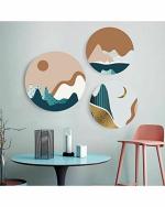 The Artment your artistic apartment Matte Finish Multicolor Round Canvas Wall Decor 30 cm (Set of 3)