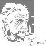 Lanstick Vinyl Multicolor Albert Einstein Image Self Adhesive Wall Sticker 24 inch