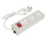Econe 3 Plus 1 16 Amp Plus 6 Amp Metal Body Electric Extension Board Power Strip Flex Box With 3 Core Wire And Extra Fuse - 1.8 Mtr Standard Wire