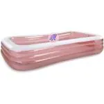 KidsZeeNie Inflatable Big Pink Rectangular Swim Centre Kids Swimming Pool| Swimming Baby Play Pool for Home,Balcony,Garden,Farmhouse| Baby Bath Water Tub for Kids|Portable Indoor & Outdoor Bath Tub