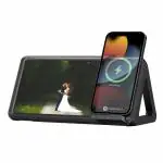 Portronics Freedom 5 Provides Double Utility- a 15W Wireless Charger for Your iPhone (12 & Above Series) and a Photo Frame to Preserve Your Timeless Memories(Black)