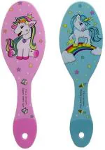 Preili's Multicolor Unicorn Hair Brush Pack Of 2