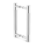 Implemental Stainless Steel H Type Glass Door Handle, Pipe Pull Handle for Glass Door 2T Pack of 1 Set (8