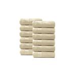 TRIDENT Linen 100% Cotton Wash Cloth 12-Piece Soft and Plush Towel