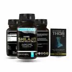 LongHealth Shilajit Pure Himalayan Organic Shilajit Capsules, 30 Tablets + Hammer Massage Oil Combo For Stamina,Timing & Energy
