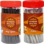 HONBAN Kapur Gugal and Loban Flavour Dhoop Sticks for Puja (Charcoal Free) 200 Gram
