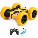 KTRS ENTERPRISE Remote Control Car Double Sided 360 Degree Rotating Toys Cars with Headlights Rechargeable Toy Gifts for Boys Girls