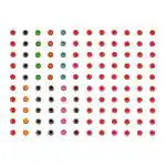 Vama Fashions White Crystal Stone Red and Multicolor Diff Bindi Sticker for Girls - 120Bindis Forehead Multicolor, Red Bindis