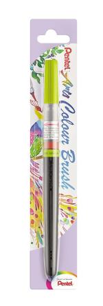 Pentel Arts Water Based Color Brush Pen | Soft Tip | Ideal For Modern Calligraphy & Decorative Writing | Pack Of 1 | Lime Green (XGFL164X)