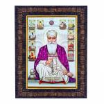 Hawai Guru Govind Singh Wooden Religious Photo Frame for Worship Use SFDI471BLKFRM 8.5x7 inch