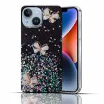 SROCK iPhone 14 Back Case Cover for Girls | Sparkle Glitter | Stylish for Ladies Women Back Case Cover for iPhone 14-Black