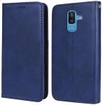 Unistuff Faux Leather Back Case Flip Cover for Samsung Galaxy On8 with ID Card Slot | Foldable Kickstand | 2 Card Slot | 1 Cash Slot - Executive Blue, 61547