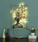 SMAART CRAAFTS Butterfly Queen Wall Art Led Metal Wall Décor| Golden Color | Premium Design Wall Hanging For Living Room And Bedroom