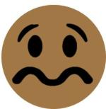 Blackdreams Brown Round Sad Smiley Self Adhesive Sticker - 25 Mm (Pack Of 500)