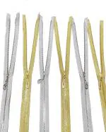 HIRDAY Long Fancy ZIPS Florescent Colour Pull tab/Zip Handle for Dresses. 3 No?s Florescent Golden Color and 3 No?s Florescent Silver Color Long Zippers.
