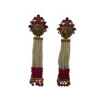 Priyansh Enterprise Handmade Pink Brass Traditional Earrings For Parties, Festivals For Women