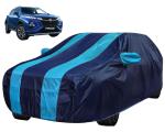 Auto Hub Car Cover Compatible with Maruti Fronx with Mirror Pocket, Water Resistant, Triple Stitched, Fronx Car Cover- Navy Blue