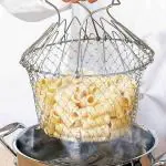 KAYRU Frying Basket, Chips Net, Stainless Steel Fried Food Foldable Fry Net Basket Cooking Sieve