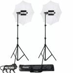 Prolite Porta Kit with Pair of 9 feet Light Stands, Porta Lights, Umbrellas for Video & Still Photography Lighting