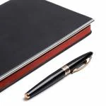 COI Black Diary Notebook - Vintage Faux Leather A5 Travel Journal to Do List Planner Diary for Business, Professional for Office Going Men and Women