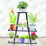 USM ENTERPRISES Calyx Planter Stand - Multiple Pot Stand Indoor/Outdoor, Multipurpose Stand, Planter Stand (Black)