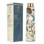 MERCAPE - 100% Copper Water Bottle Flower Print 900 ml