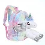 MINDFIT Soft Unicorn Cute Fancy Bag for Kids, Small Size Picnic Bag for Baby,Boys,Girls/Lightweight Travel Mini Backpack for Kids - Multi Color