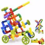 MADTEX 56 Pcs Pipe Multi Coloured Educational Play and Learn Plastic Building Block Set Pipes Puzzle Set | Preschool Learning Toys, Present Gift for Kids Boys and Girls