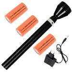 QTX 1500 Meter Long Beam 3 Mode 4800mAh Battery Waterproof LED Chargeable Outdoor Lamp Metal Body 24W Flashlight Torch