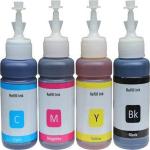 ZOKIO Refill Ink BT5000/6000 For Brother T300 Printers Pack of 4 Black + Tri Color Combo Pack Ink Bottle
