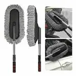 Kayru Microfiber Car Cleaning Soft Brush Ideal as Mop Duster, Washing Brush with Long Handle, Dust Cleaner Car Wash Brush with Handle, Soft Brush Scratch Free, Cleaning Dashboard (Car Duster)