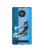Casotec Dolphins Jump Water Design Printed Silicon Soft TPU Back Case Cover for Micromax YU Yuphoria