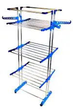 Tnc Blue Steel Floor Cloth Dryer Stand T-Cds-3Tier-B2Ss-0134